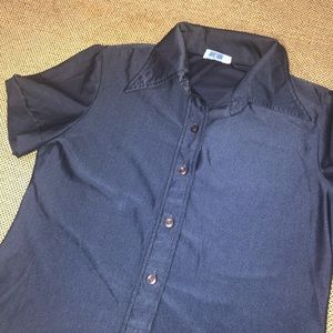 Vintage Satin-like Button Up